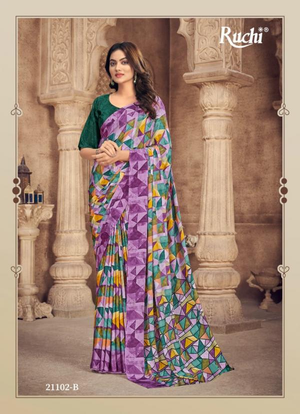 Ruchi Vivanta 21101 Series Fanncy Crepe Silk Saree Collection